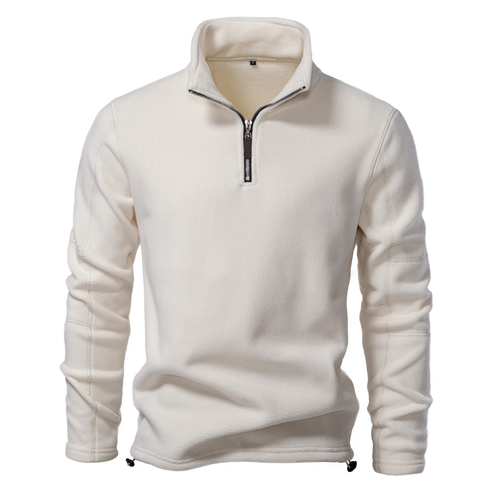 Herren Half-Stand-Collar Sherpa Fleece Pullover