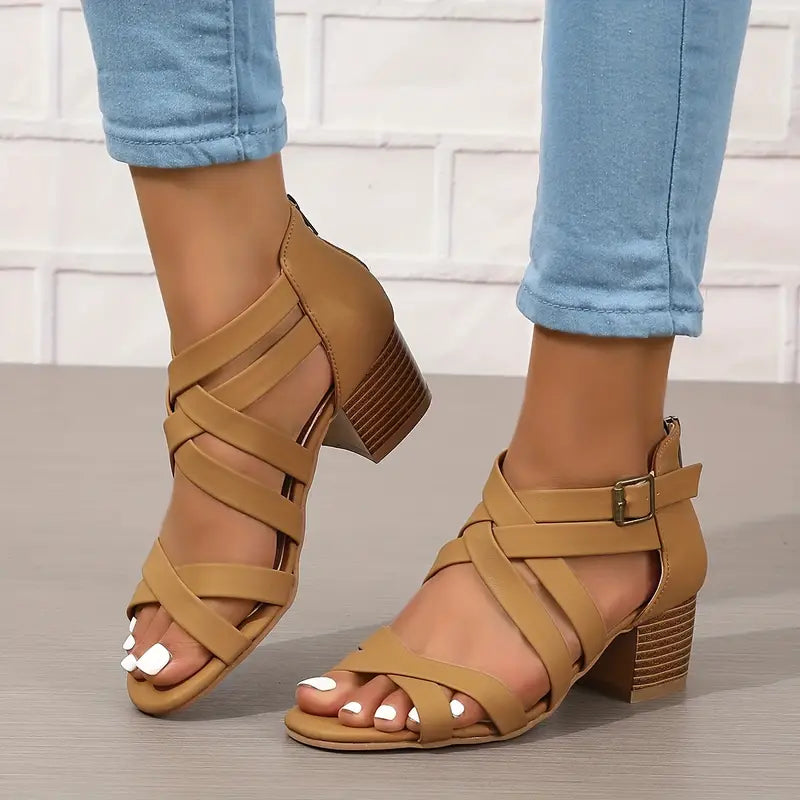 đ„Letzte Tagesaktion 50 % RABATT - Retro-Sandalen mit gestapeltem Absatz und orthopĂ€dischem FuĂbett fĂŒr Damen