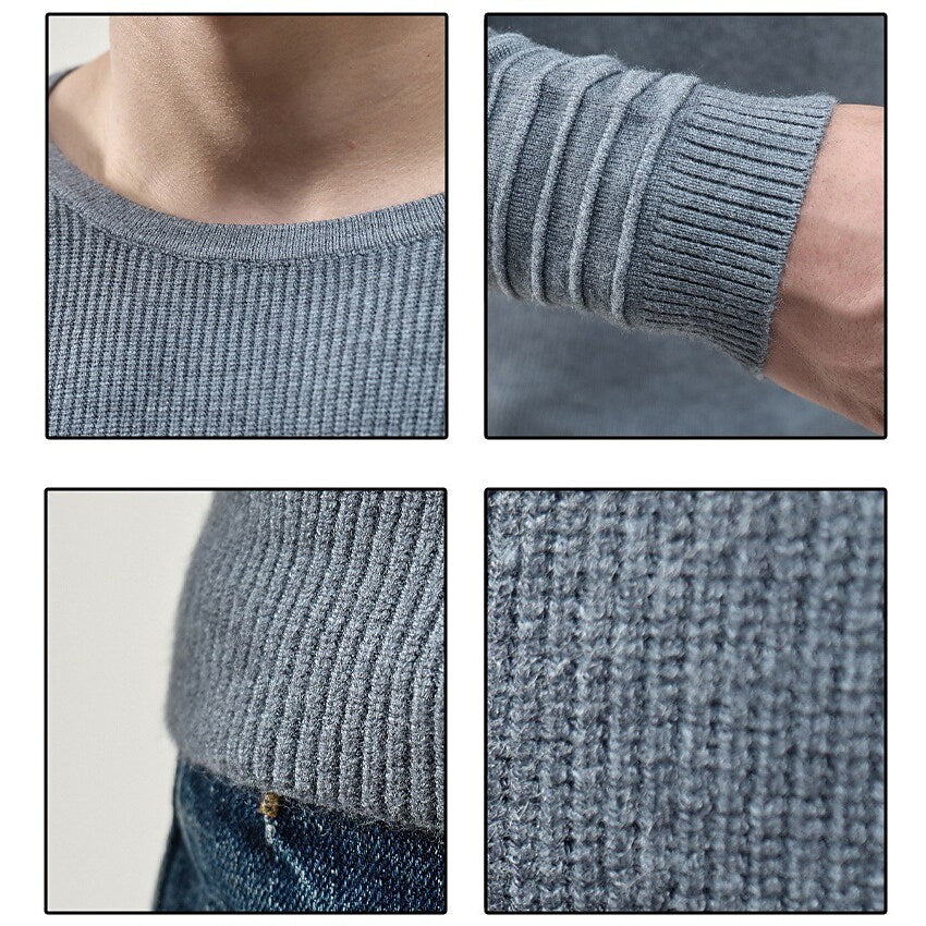 Herren Mode Lässiger Rundhals-Pullover mit Raglanärmeln