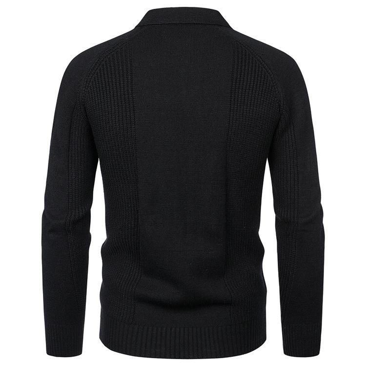 Herren Strickpullover im Vintage-Stil mit Reverskragen, Raglanärmeln und schmaler Passform