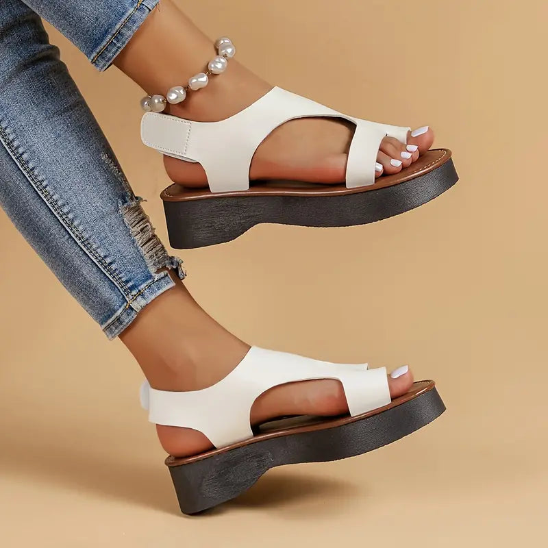 🔥LETZTER AKTIONSTAG 50% RABATT - DAMEN ORTHOPÄDISCHE KEILSANDALEN AUS LEDER MIT PLATEAUSOHLE