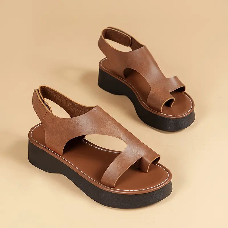 🔥LETZTER AKTIONSTAG 50% RABATT - DAMEN ORTHOPÄDISCHE KEILSANDALEN AUS LEDER MIT PLATEAUSOHLE