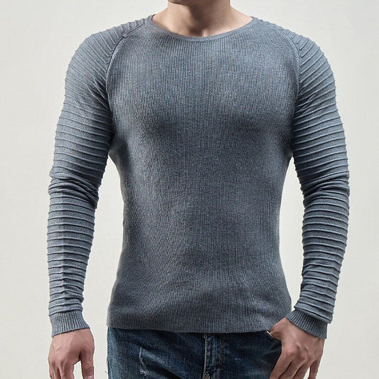 Herren Mode Lässiger Rundhals-Pullover mit Raglanärmeln