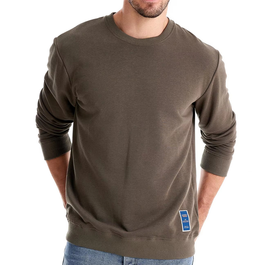 Herren Strickpullover mit Rundhalsausschnitt, einfarbig