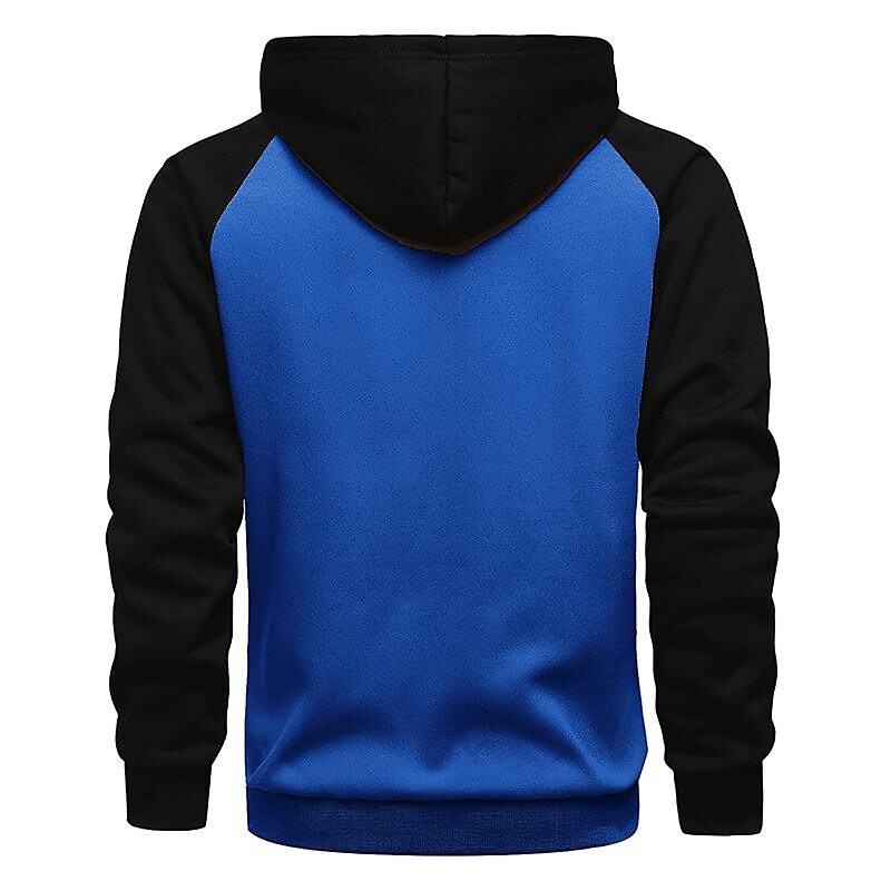 Herren Sweatjacke mit Reißverschluss, Kapuze und Kontrastfarben
