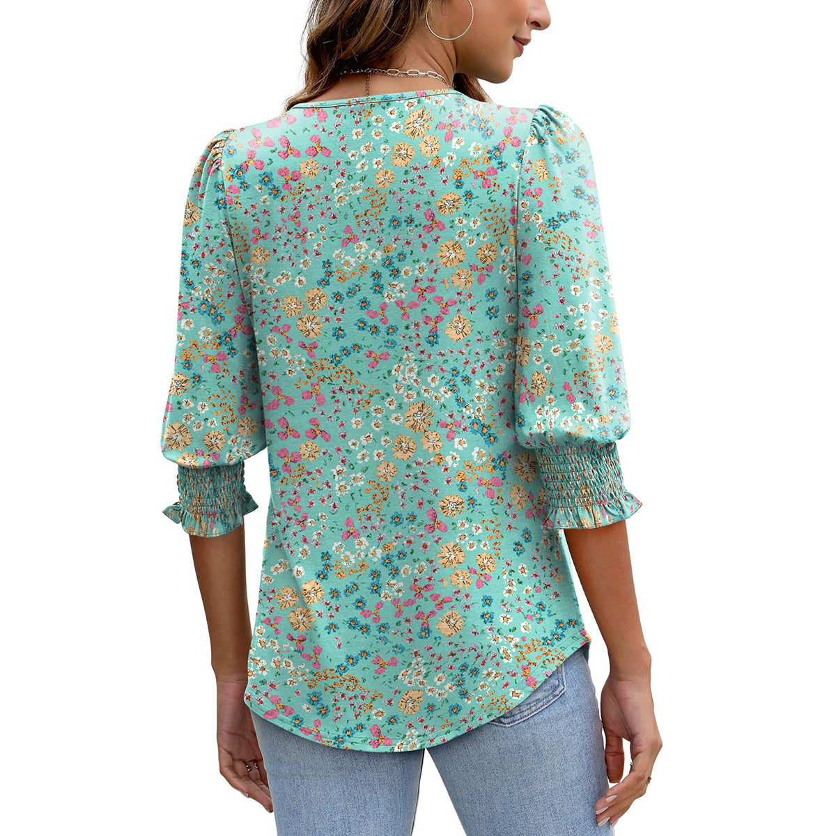 🥳Damen-Sommer-Oberteile mit Print, Ellenbogenlänge, locker sitzendes T-Shirt