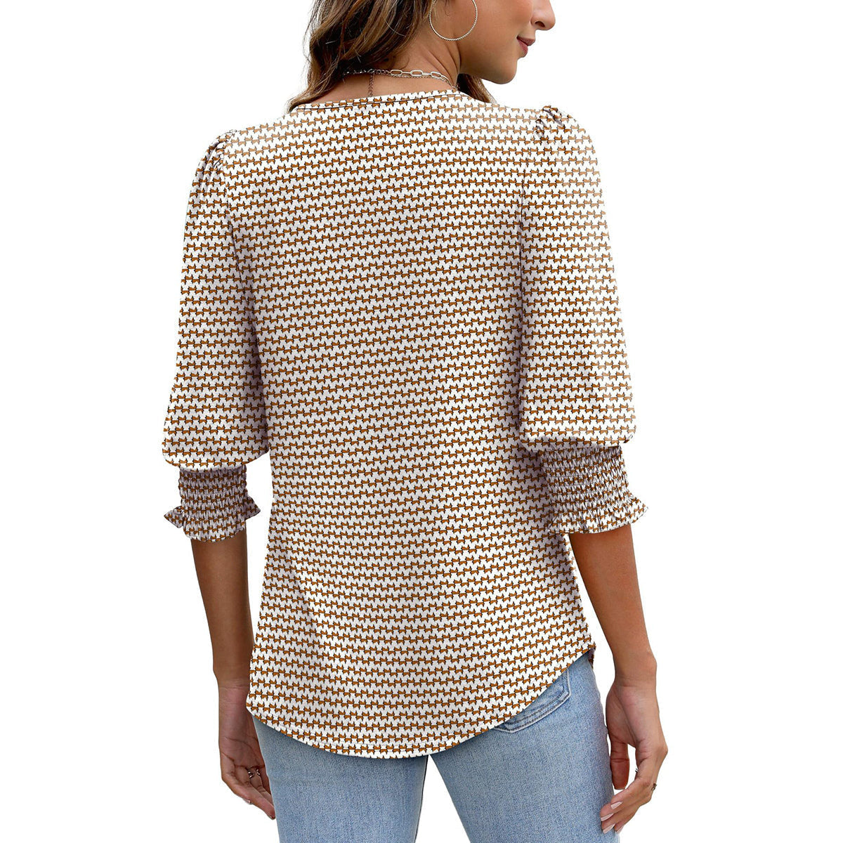 🥳Damen-Sommer-Oberteile mit Print, Ellenbogenlänge, locker sitzendes T-Shirt