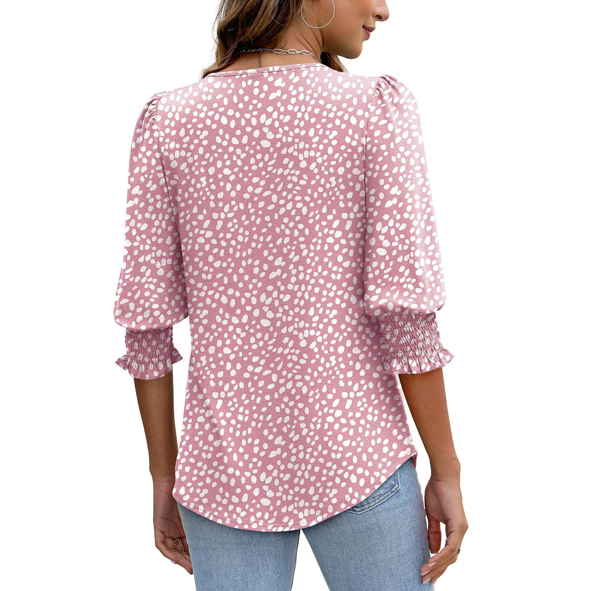 🥳Damen-Sommer-Oberteile mit Print, Ellenbogenlänge, locker sitzendes T-Shirt