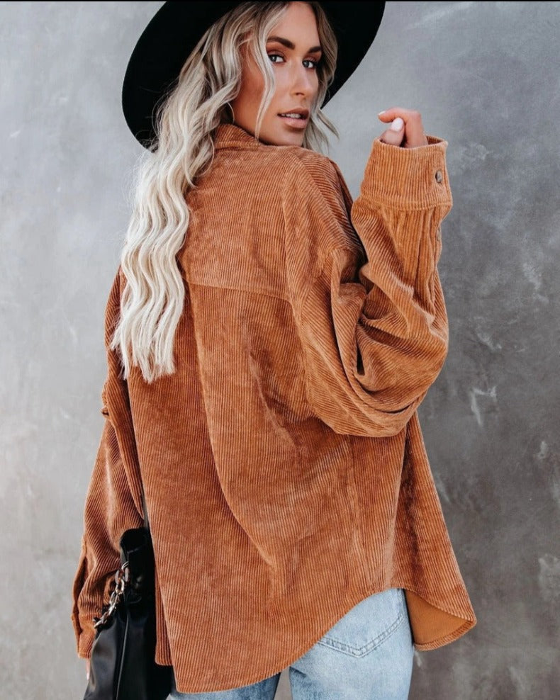 Damen Samt-Bluse mit langen Ärmeln, lässiger Vintage-Stil, Herbst/Winter