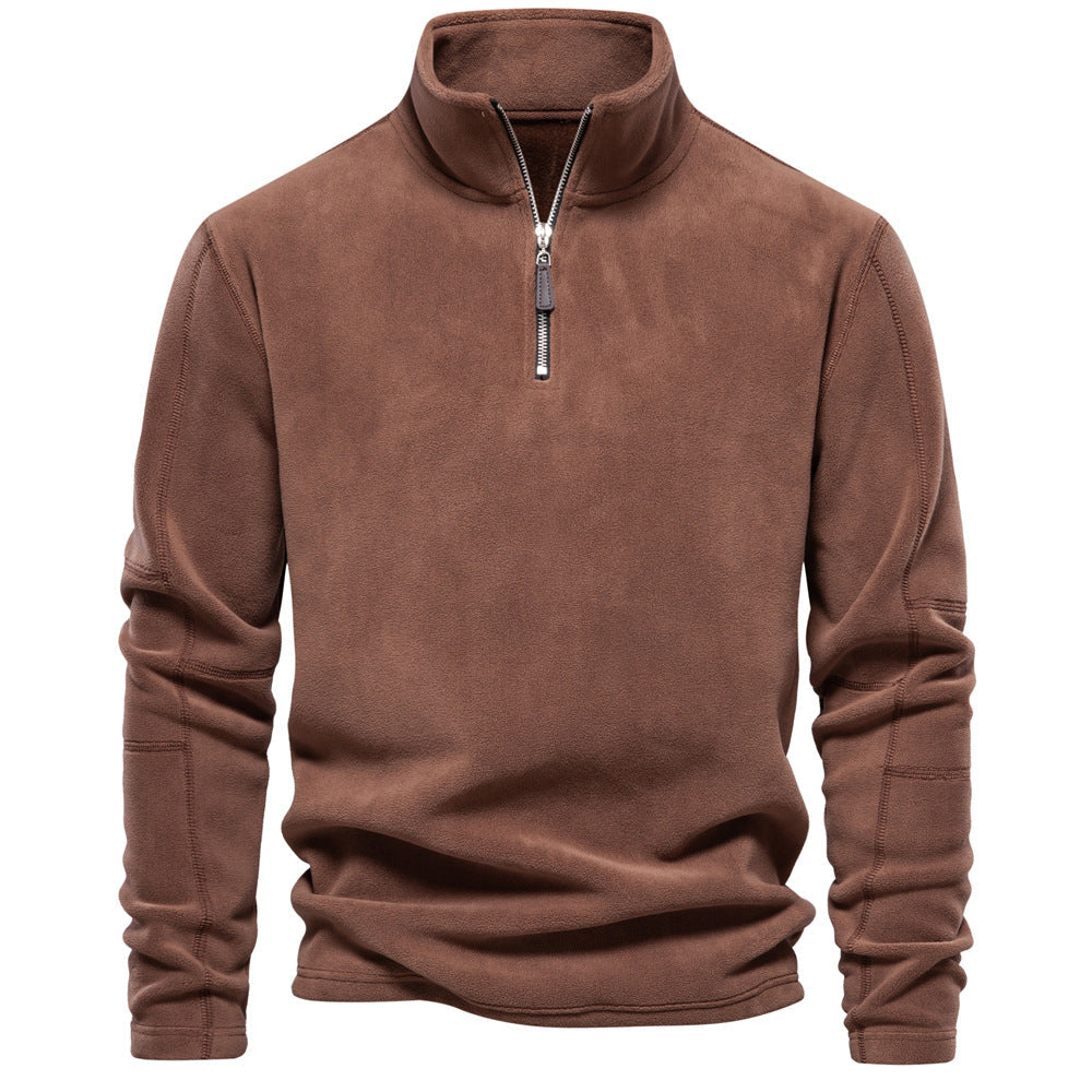 Herren Half-Stand-Collar Sherpa Fleece Pullover