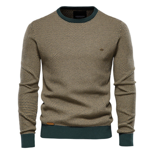 Herren Lässige Warme Baumwolle Gekreuzte Pullover Rundhals-Pullover