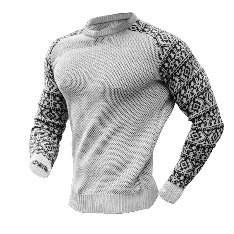 Herren Pullover Lässiger Langarm Rundhals-Pullover