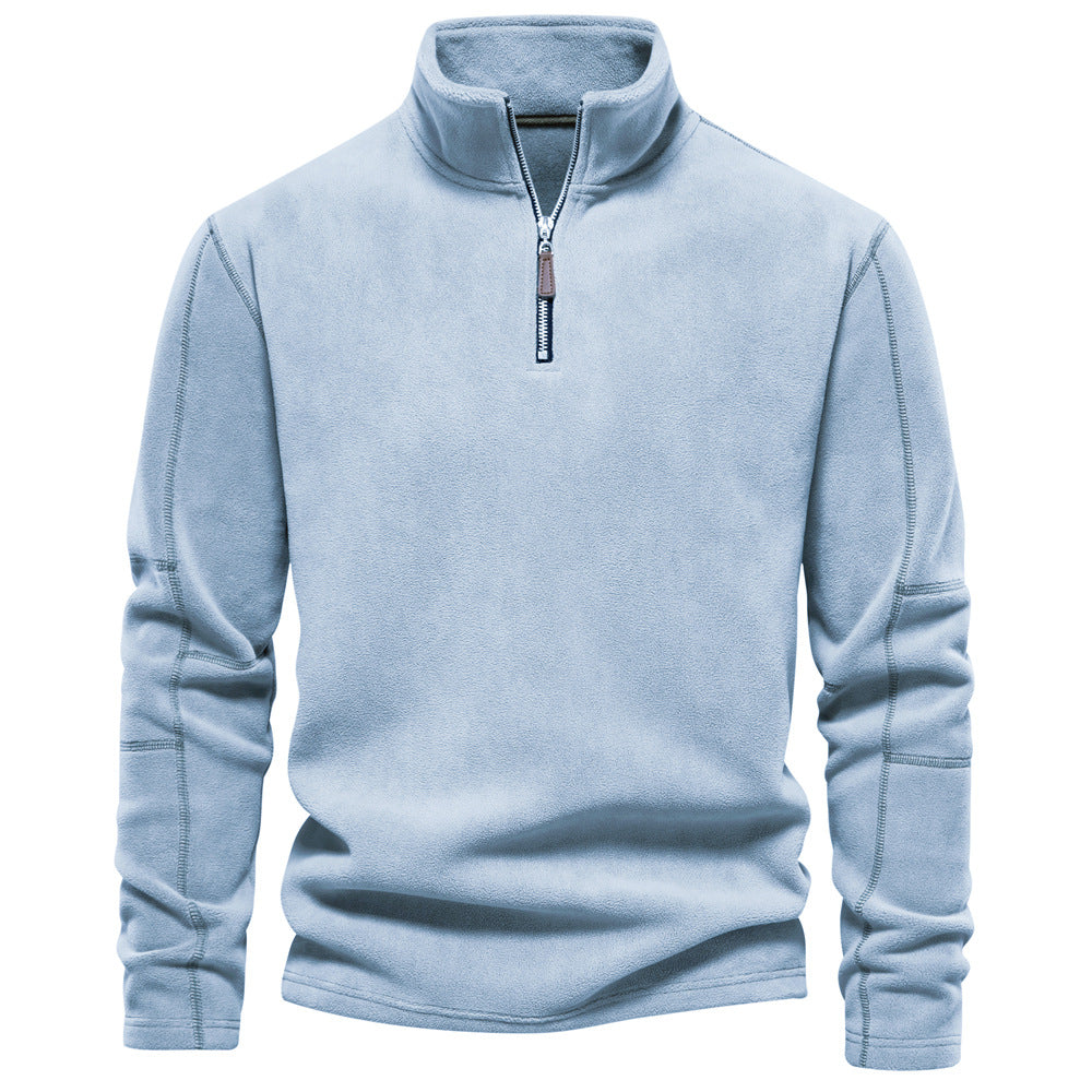 Herren Half-Stand-Collar Sherpa Fleece Pullover
