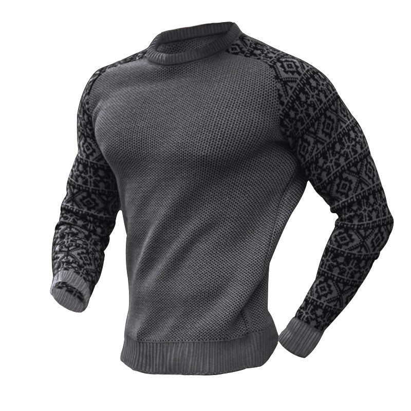 Herren Pullover Lässiger Langarm Rundhals-Pullover