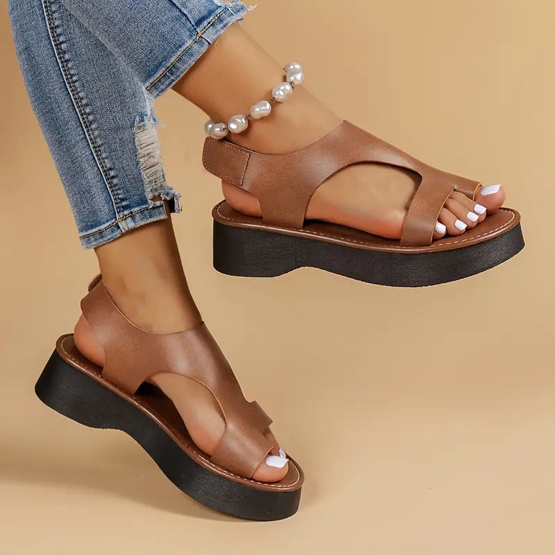 🔥LETZTER AKTIONSTAG 50% RABATT - DAMEN ORTHOPÄDISCHE KEILSANDALEN AUS LEDER MIT PLATEAUSOHLE