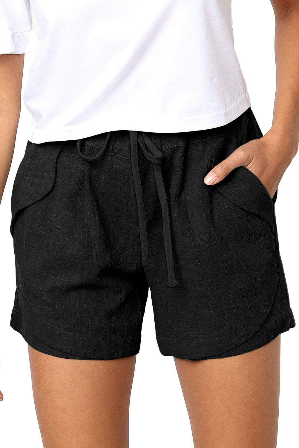 Freizeithose für Damen mit hohem Bund und weitem Bein