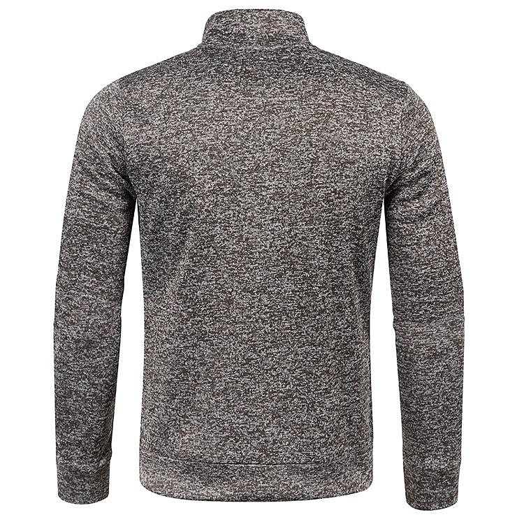Herren Stehkragen Half Zip Langarm Dünner Fleece Pullover